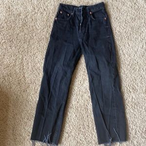 Zara High Rise Button Fly Jeans